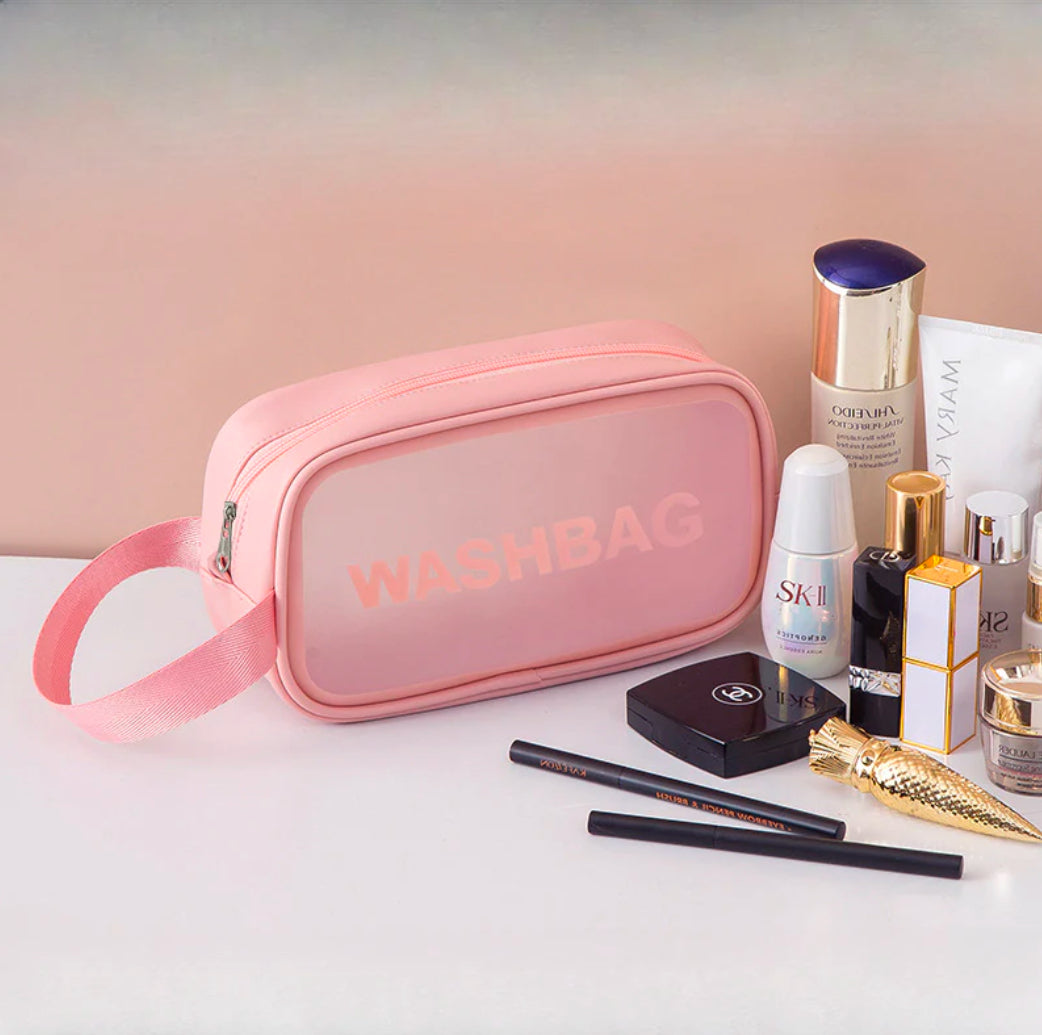 Leather High-Capacity Make Up Bag