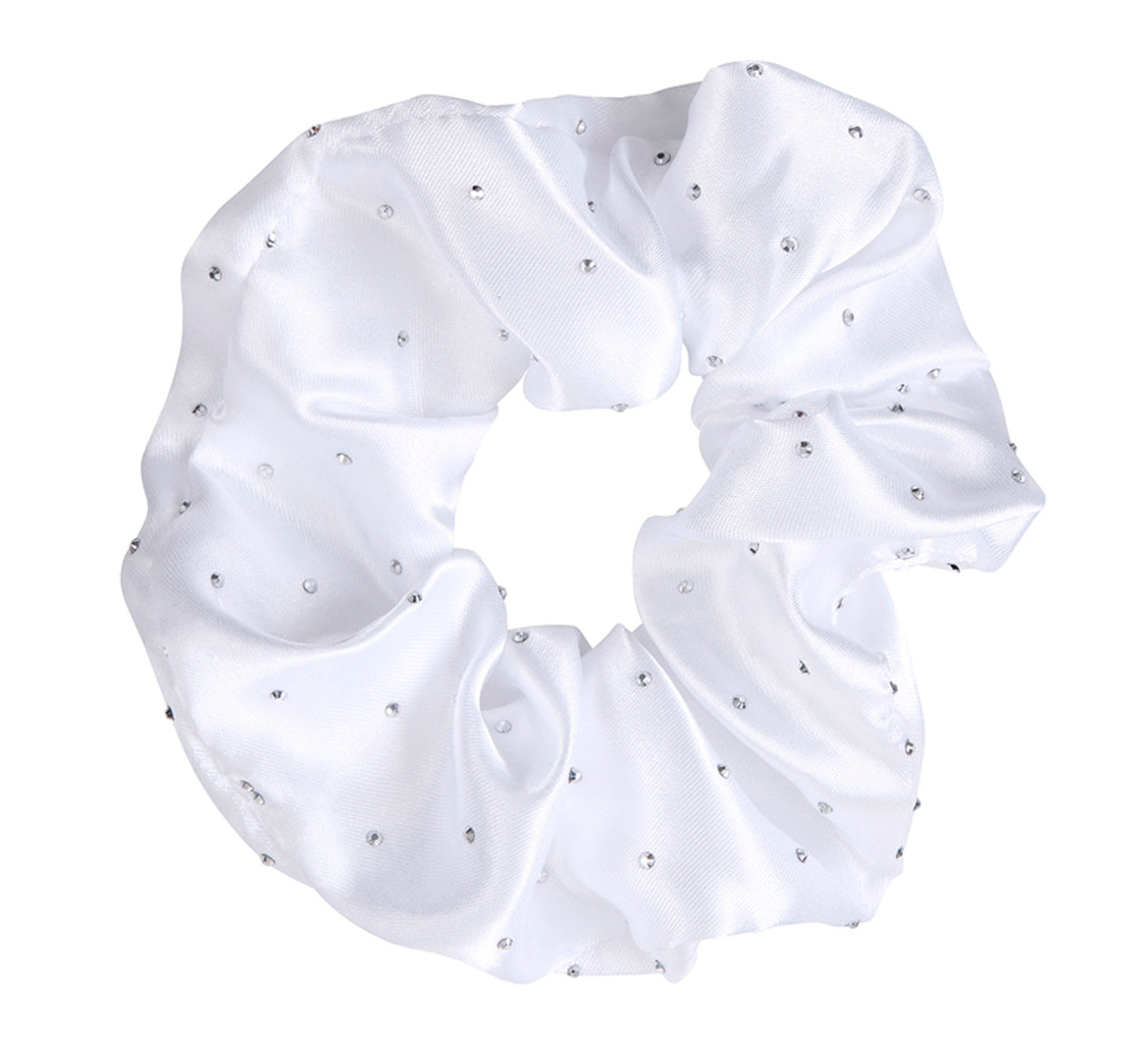 Large Diamond Ornament Satin Rhinestone Scrunchie