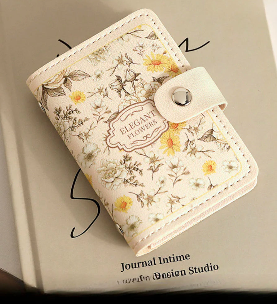 Floral Oil Painting Retro Style Multi-Card Card Holder
