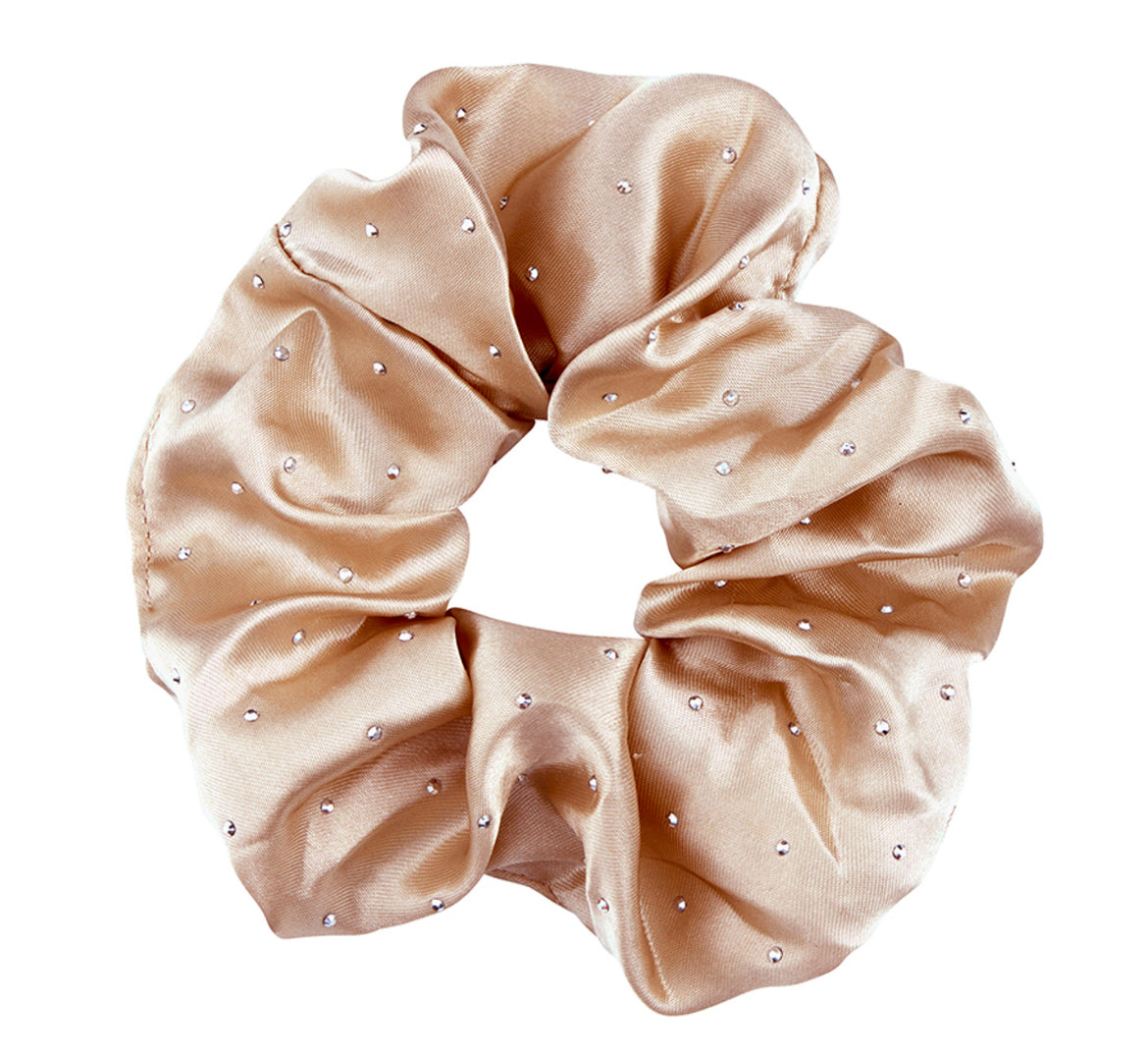 Large Diamond Ornament Satin Rhinestone Scrunchie