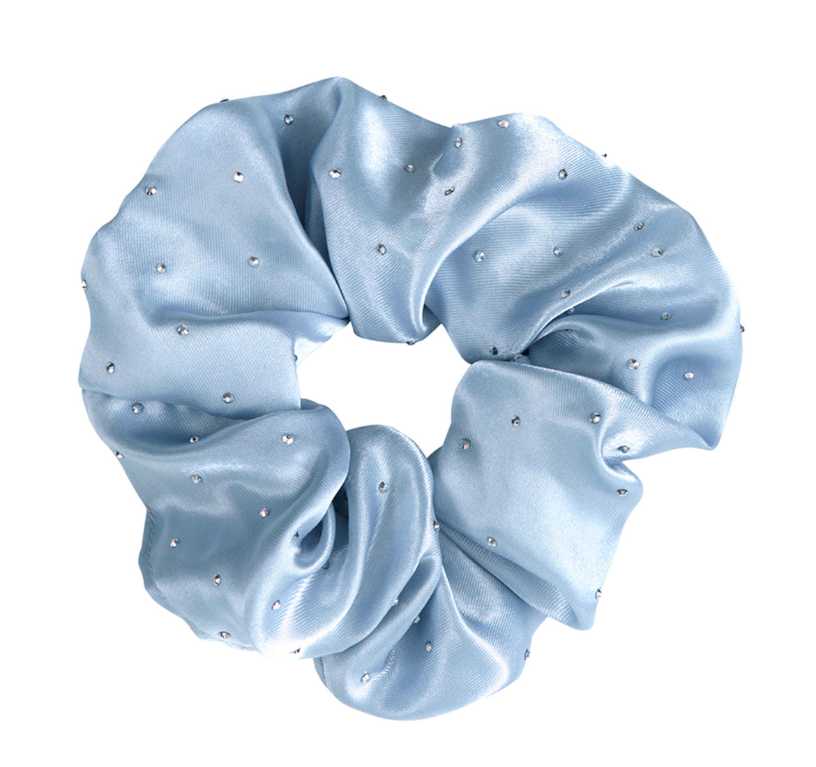 Large Diamond Ornament Satin Rhinestone Scrunchie