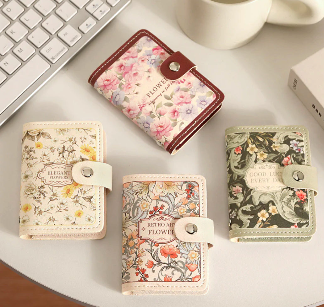Floral Oil Painting Retro Style Multi-Card Card Holder