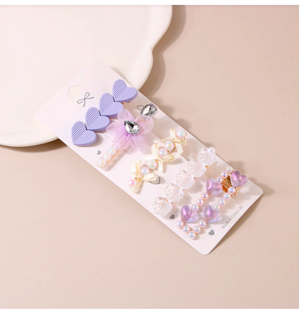 Pearl Rhinestone Metal Hair Clips