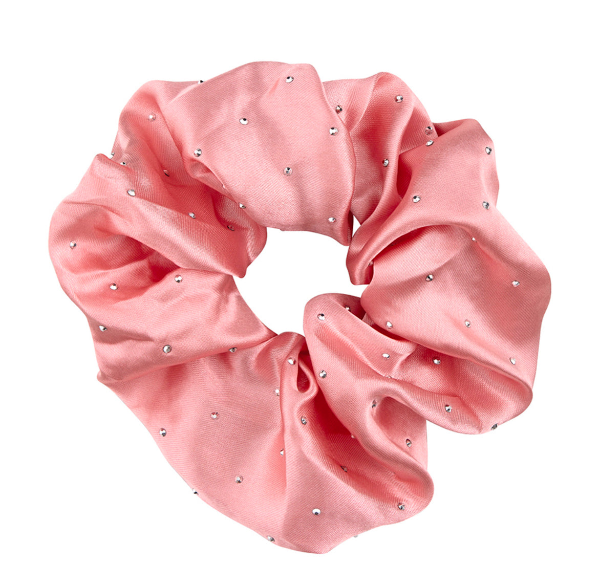 Large Diamond Ornament Satin Rhinestone Scrunchie