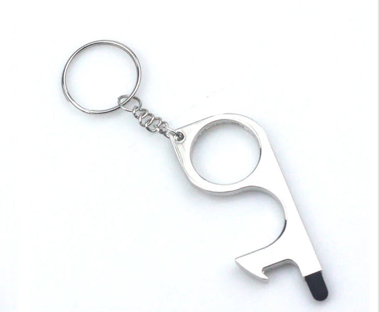 Anti-touch Door Opener with Touch Screen Metal Keychain