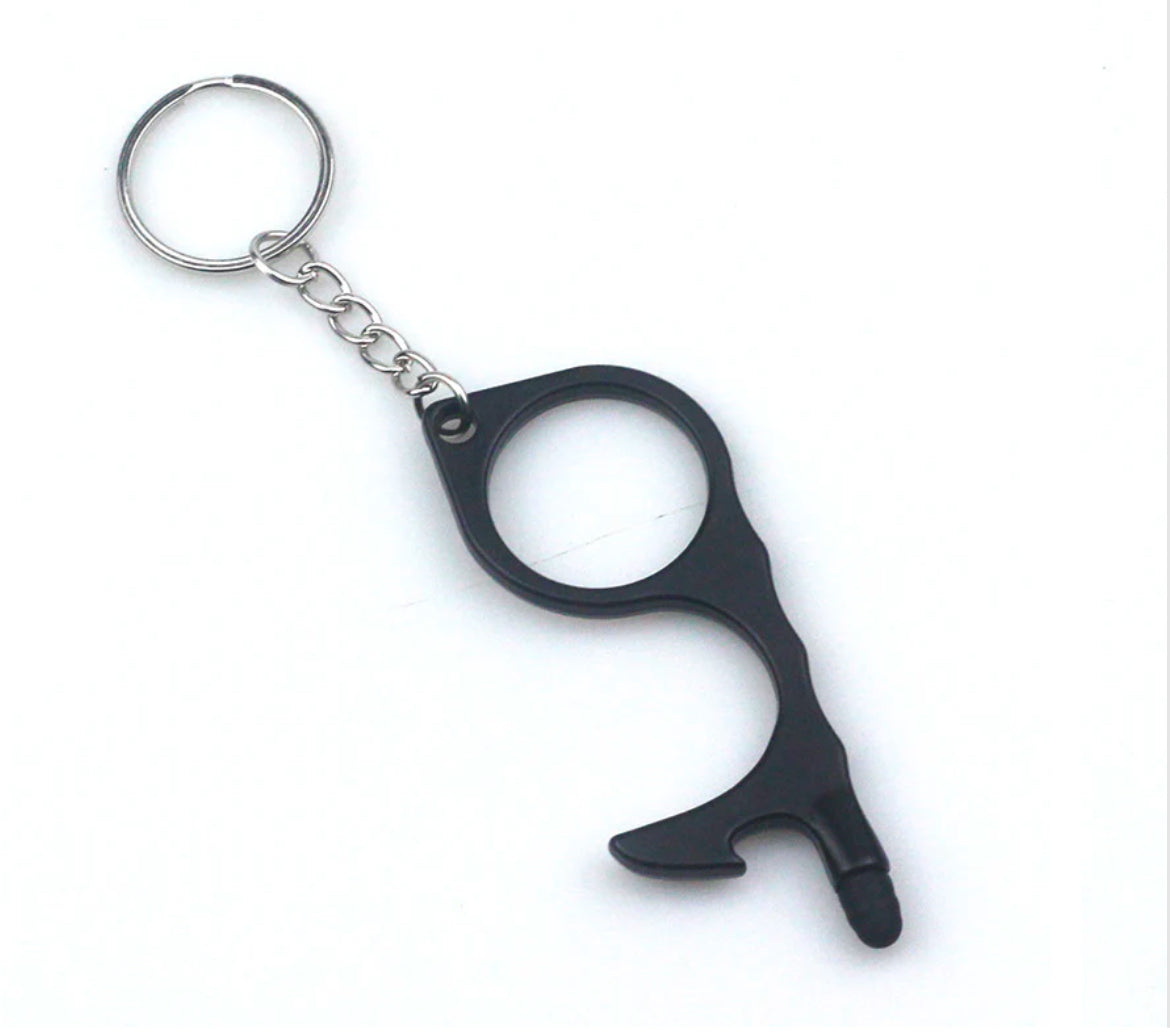 Anti-touch Door Opener with Touch Screen Metal Keychain