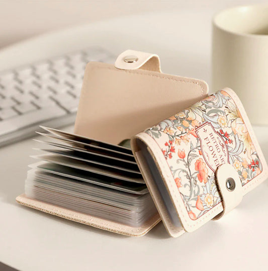 Floral Oil Painting Retro Style Multi-Card Card Holder
