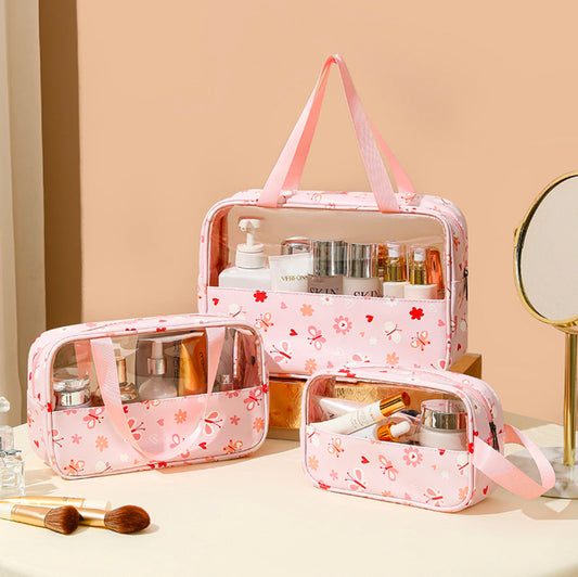 Transparent Makeup Bags with Large Capacity Travel PU Storage Bags