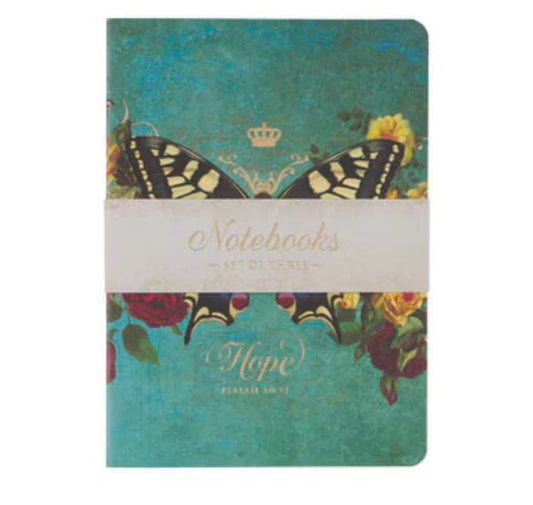 Hope Grace & Be Still Secret Garden Butterfly Notebooks