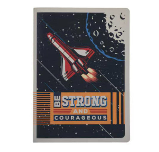 Be Strong and Courageous Blue Space Notebook - Joshua 1:9