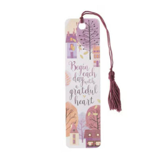 Begin Each Day with a Grateful Heart Boomark with Tassel